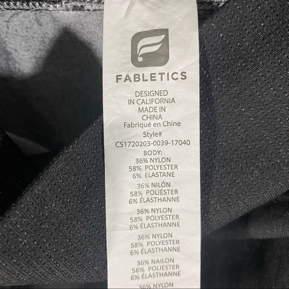 Fabletics black leggings white dot design down sides M - Picture 8 of 8